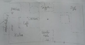 Tiny House Skizze Grundriss